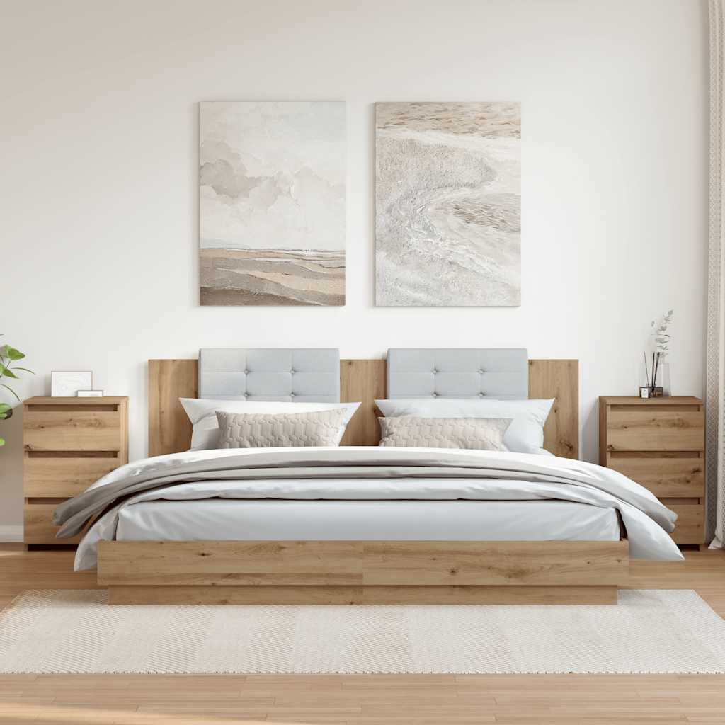 Nattbord 2 stk artisan eik 40x35x62,5 cm konstruert tre