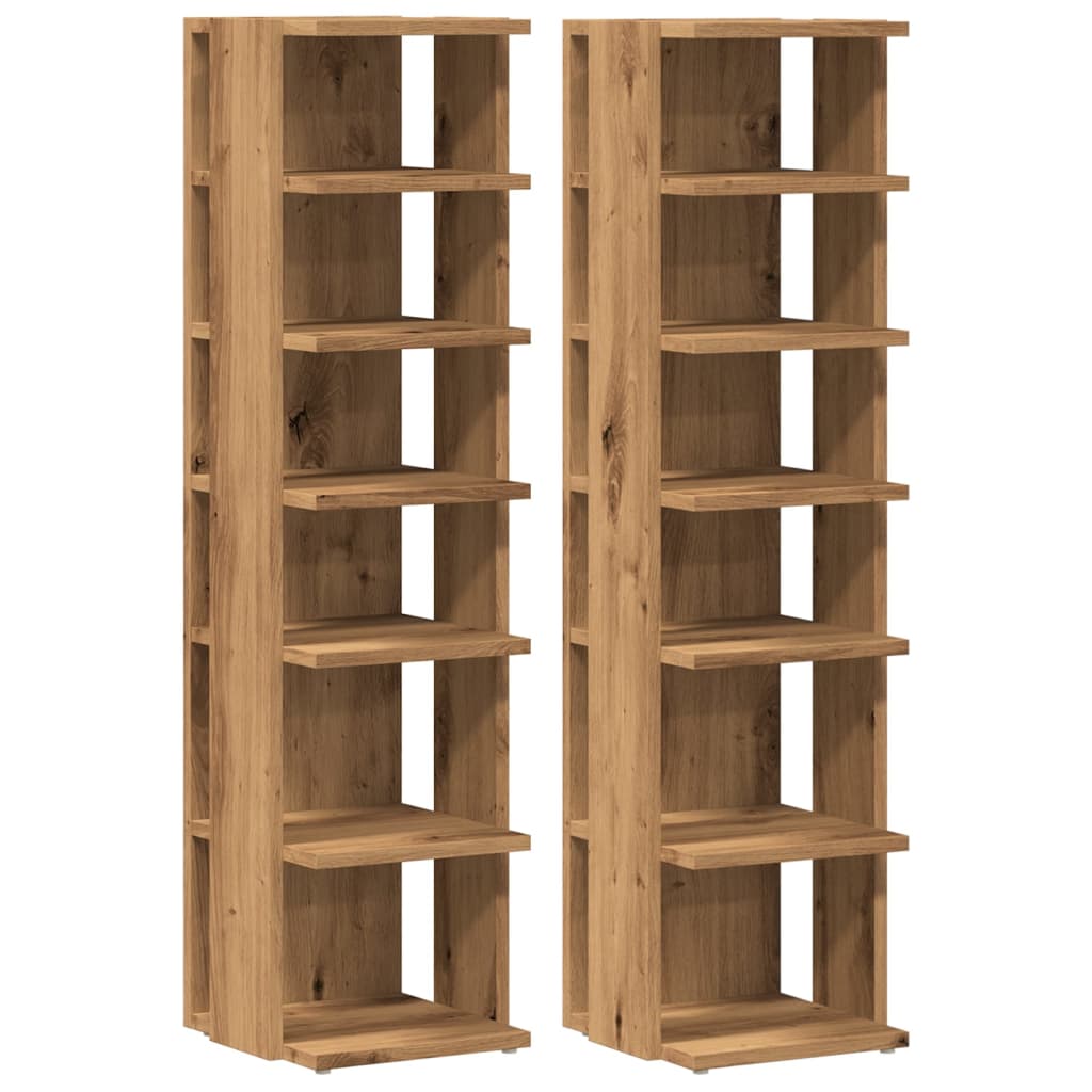 Skohyller svart 2 stk artisan eik 28x27x102 cm konstruert tre