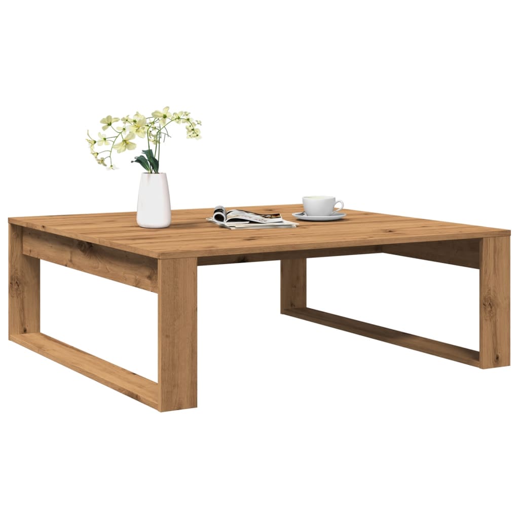 Salongbord artisan eik 100x100x35 cm konstruert tre