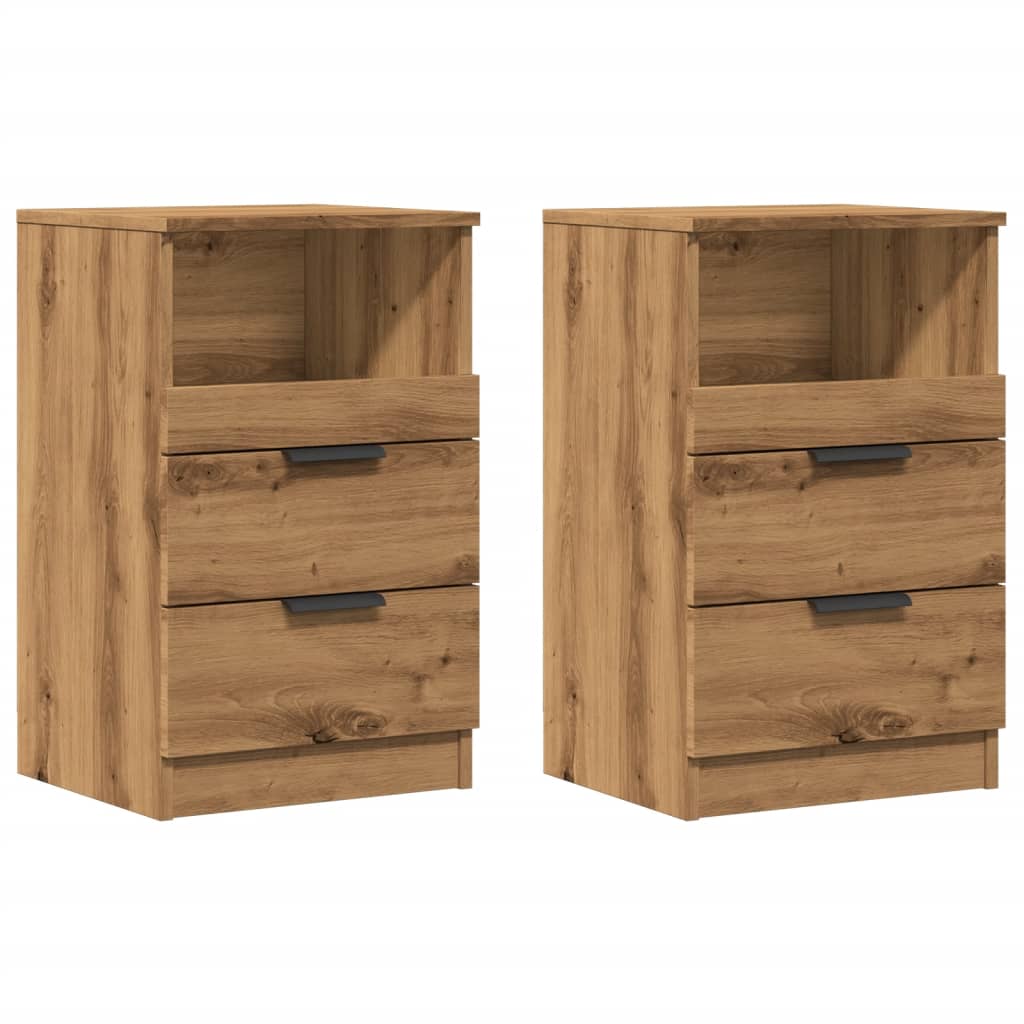 Nattbord 2 stk artisan eik 40x36x65 cm konstruert tre