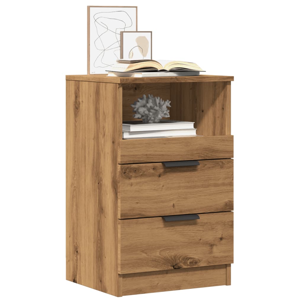 Nattbord 2 stk artisan eik 40x36x65 cm konstruert tre