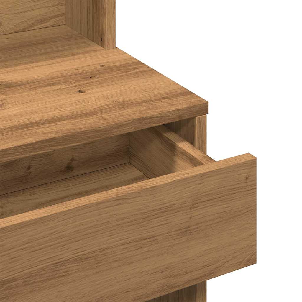 Sminkebord med speil artisan eik 74,5x40x141 cm