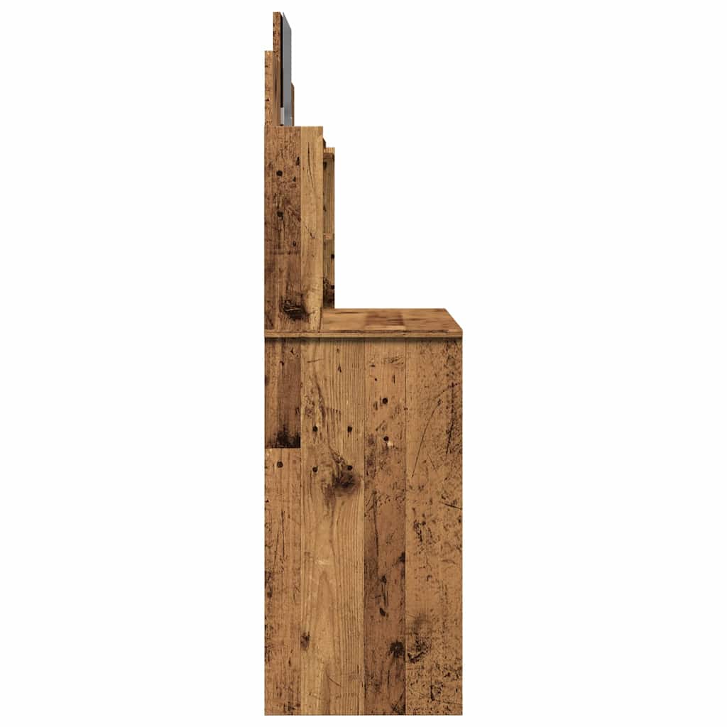 Sminkebord med speil gammelt tre 96x39x142 cm