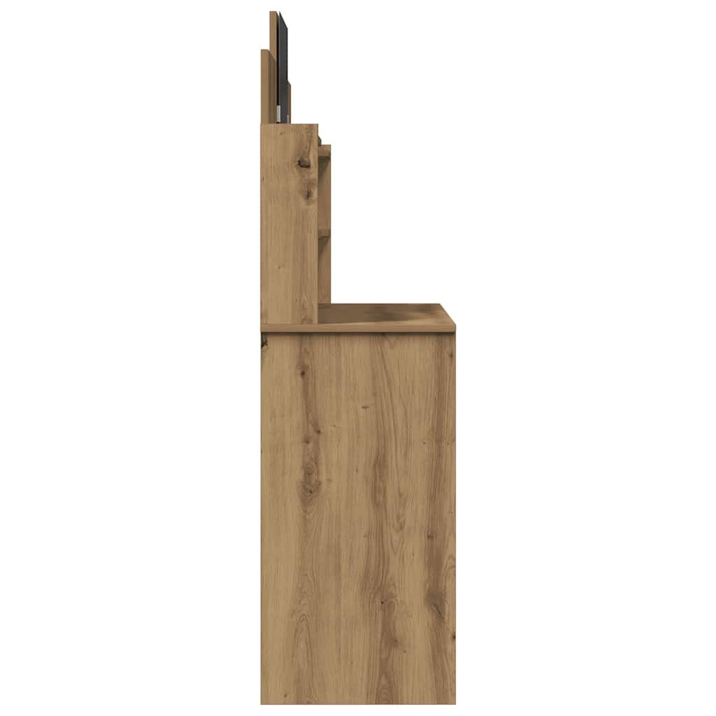 Sminkebord med speil artisan eik 96x39x142 cm