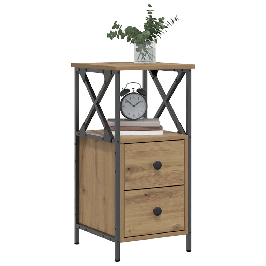 Nattbord 2 stk artisan eik 34x35,5x70 cm konstruert tre