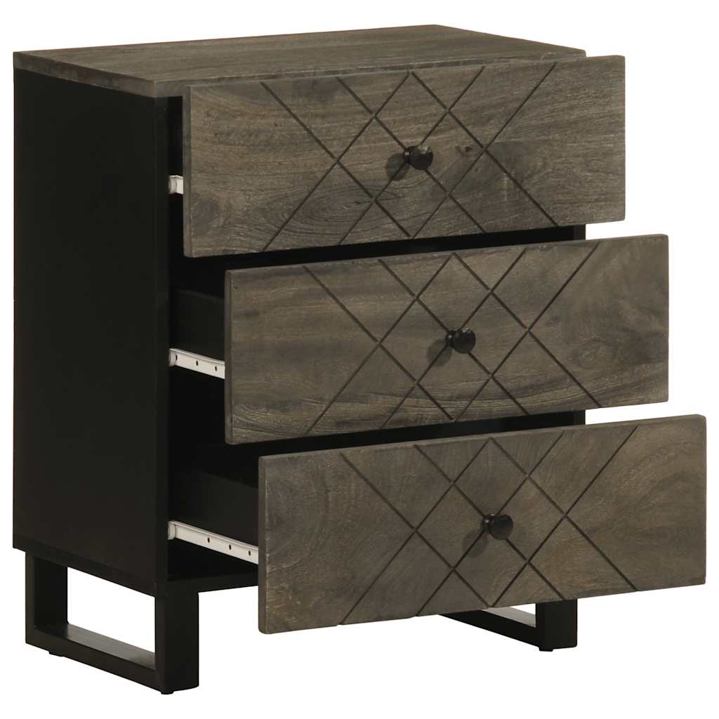 Nattbord svart 50x33x62 cm heltre mango