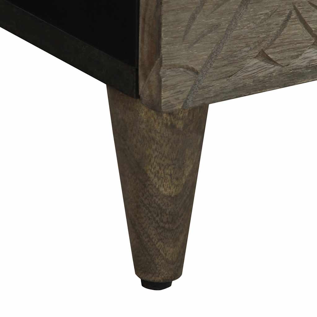 Nattbord lysegrå 40x33x46 cm heltre mango