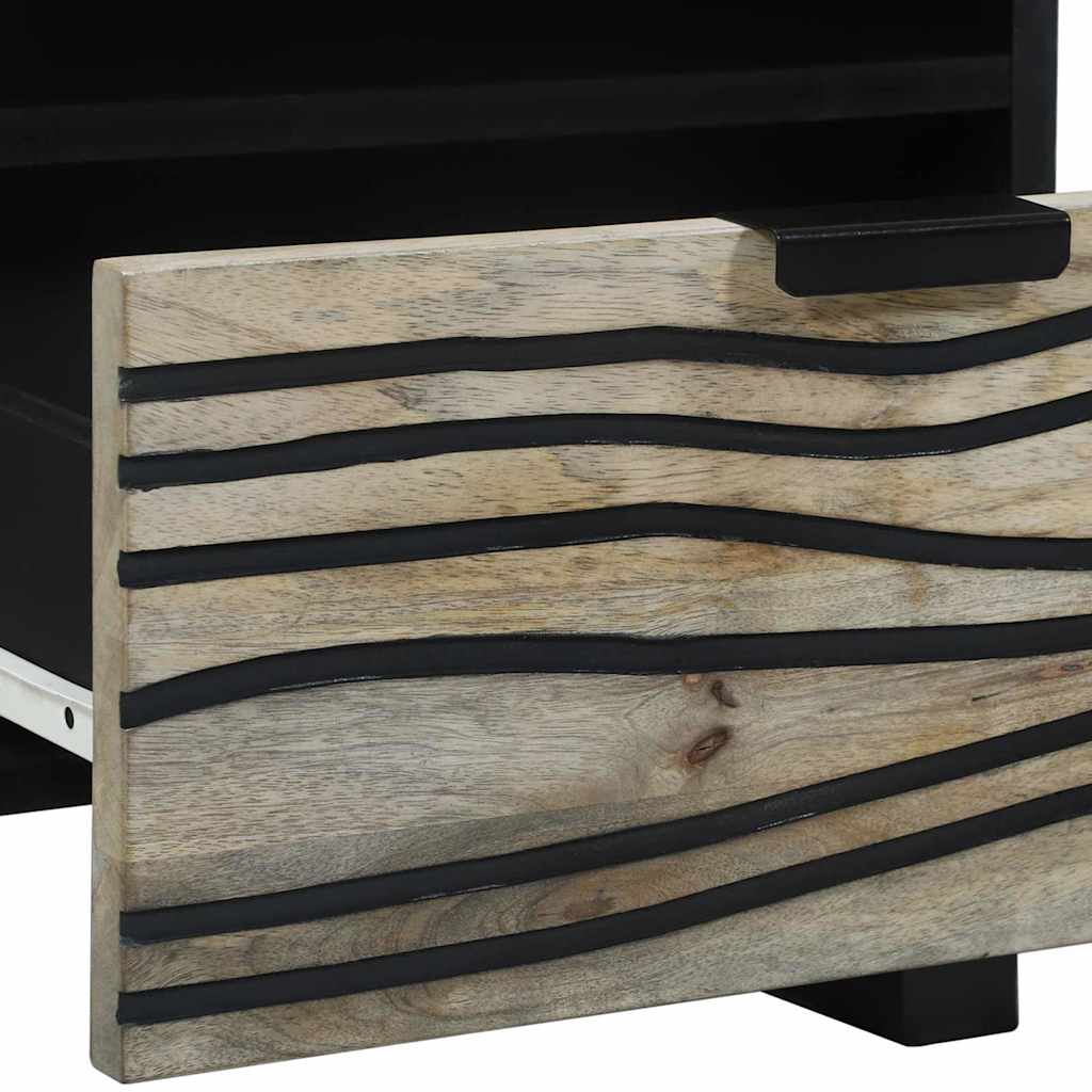 Nattbordskap Hvit og svart 40 x 33 x 46 cm heltre mango