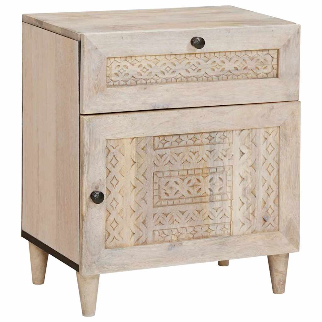 Nattbord med skuff med dør Beige 50 x 33 x 60 cm heltre mango