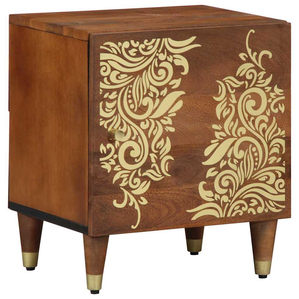 Nattbordskap honningbrun 40 x 33 x 46 cm heltre mango