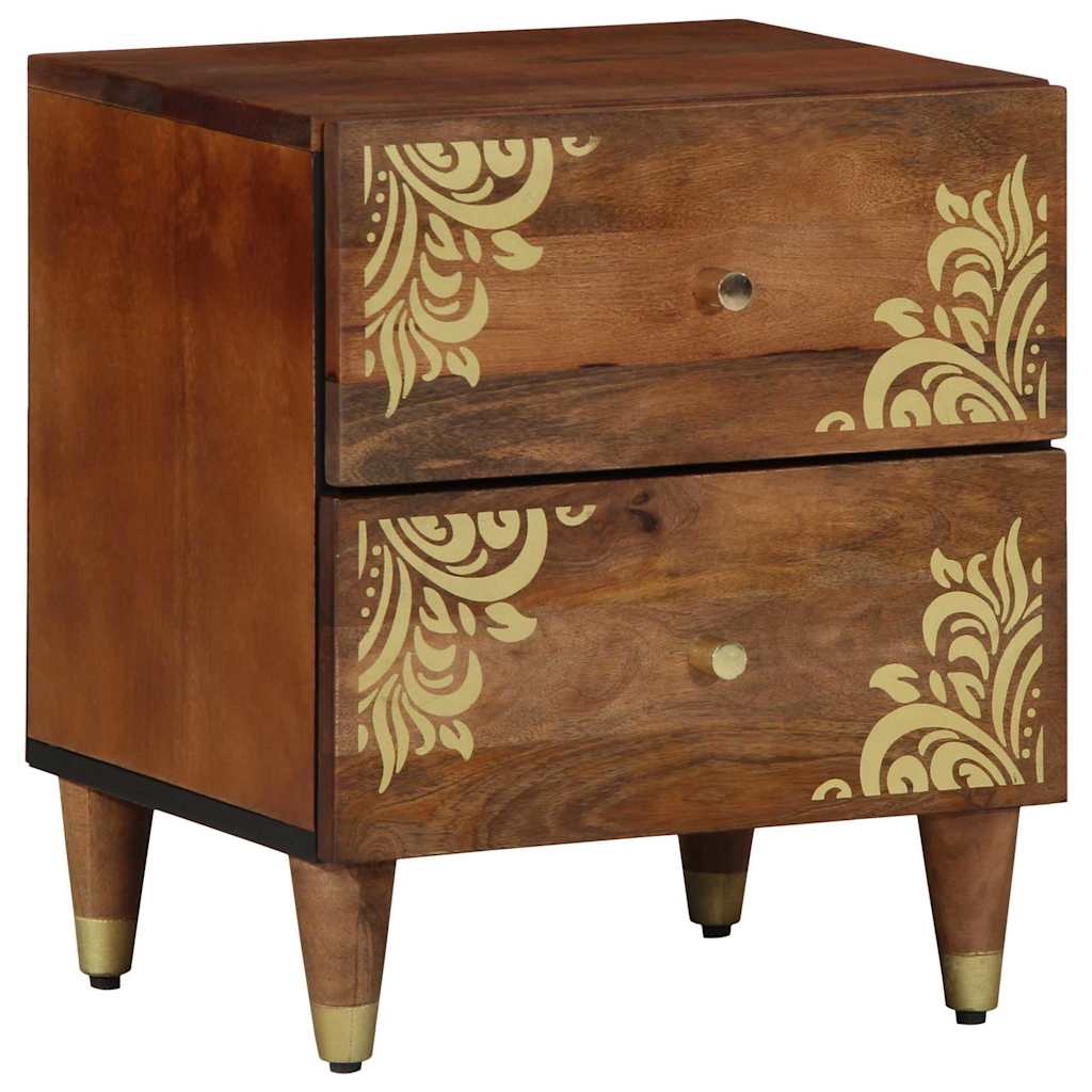 Nattbordskap 2 pcs honningbrun 40 x 33 x 46 cm heltre mango