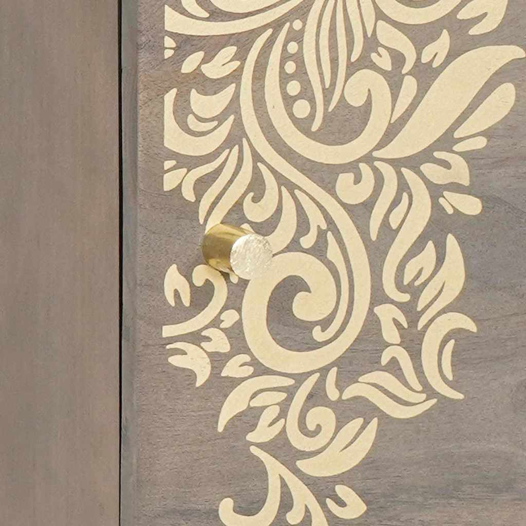 Nattbordskap Grå 40 x 33 x 46 cm heltre mango