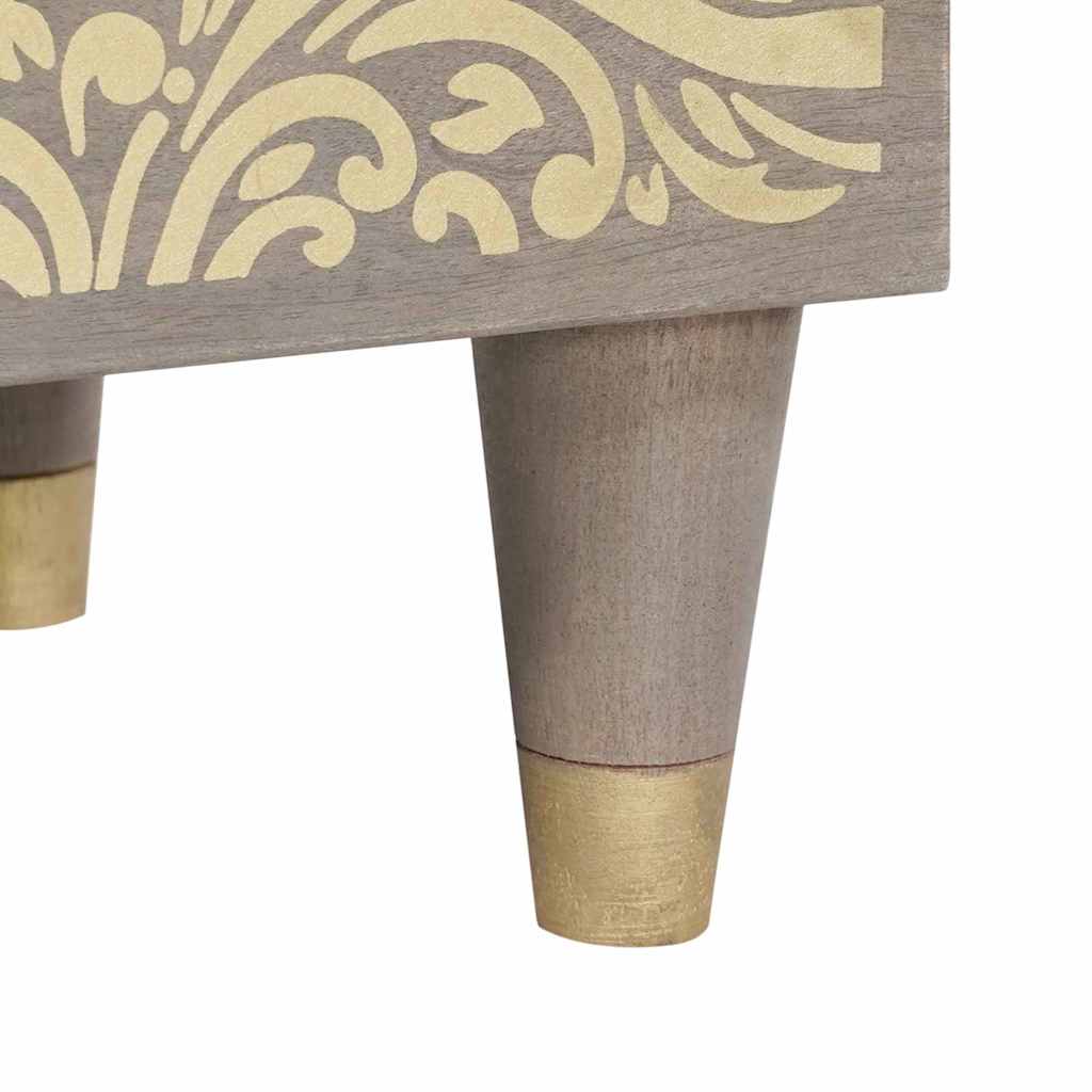 Nattbordskap Grå 40 x 33 x 46 cm heltre mango