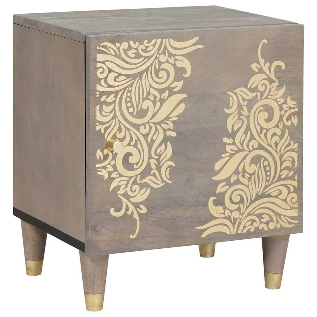 Nattbordskap 2 pcs Grå 40 x 33 x 46 cm heltre mango