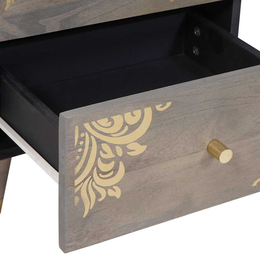 Nattbordskap med skuff Grå 40 x 33 x 46 cm heltre mango