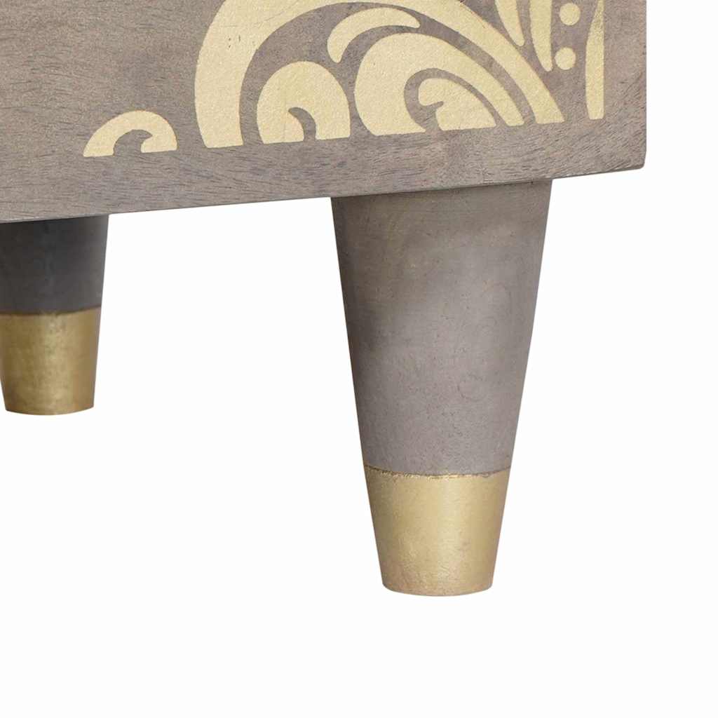 Nattbordskap med skuff Grå 40 x 33 x 46 cm heltre mango