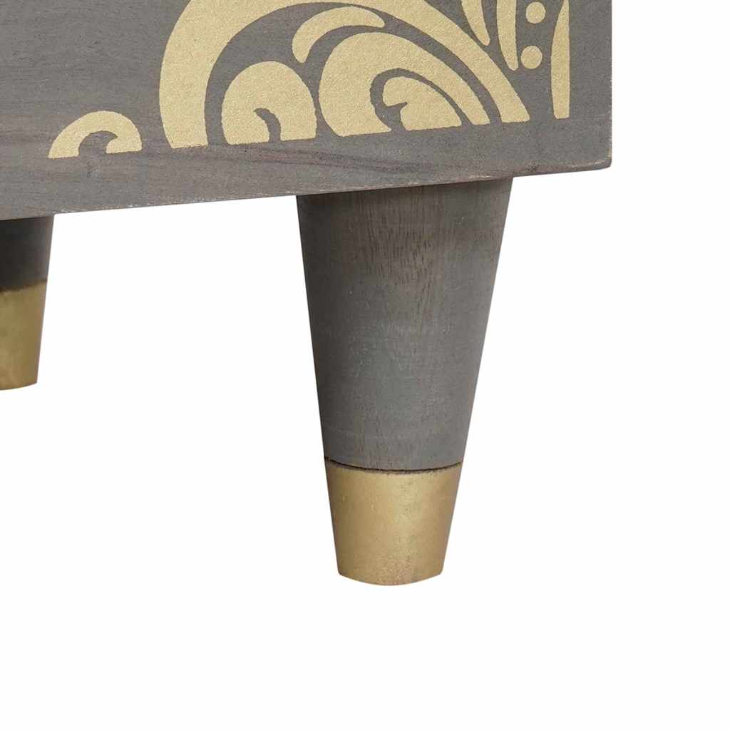 Nattbordskap med skuff 2 pcs Grå 40 x 33 x 46 cm heltre mango