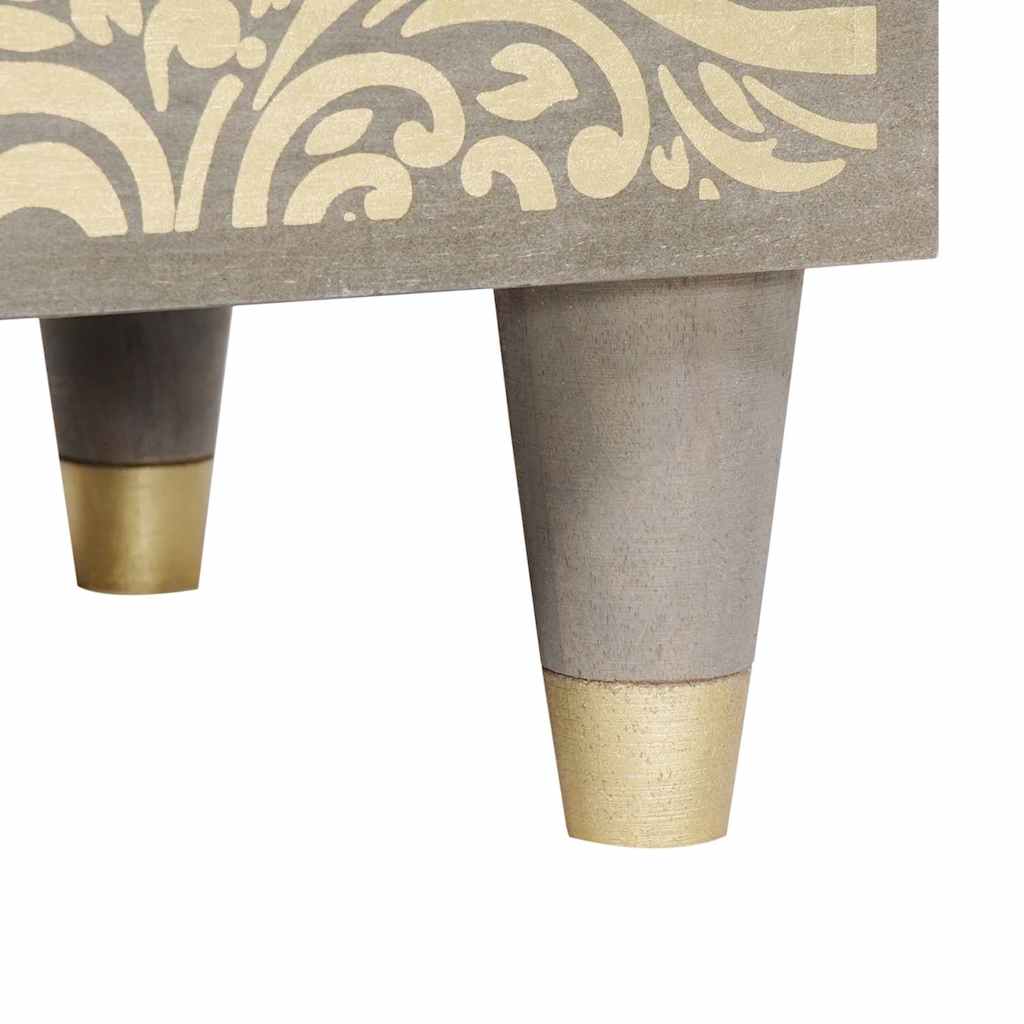 Nattbordskap med skuff Grå 50 x 33 x 60 cm heltre mango