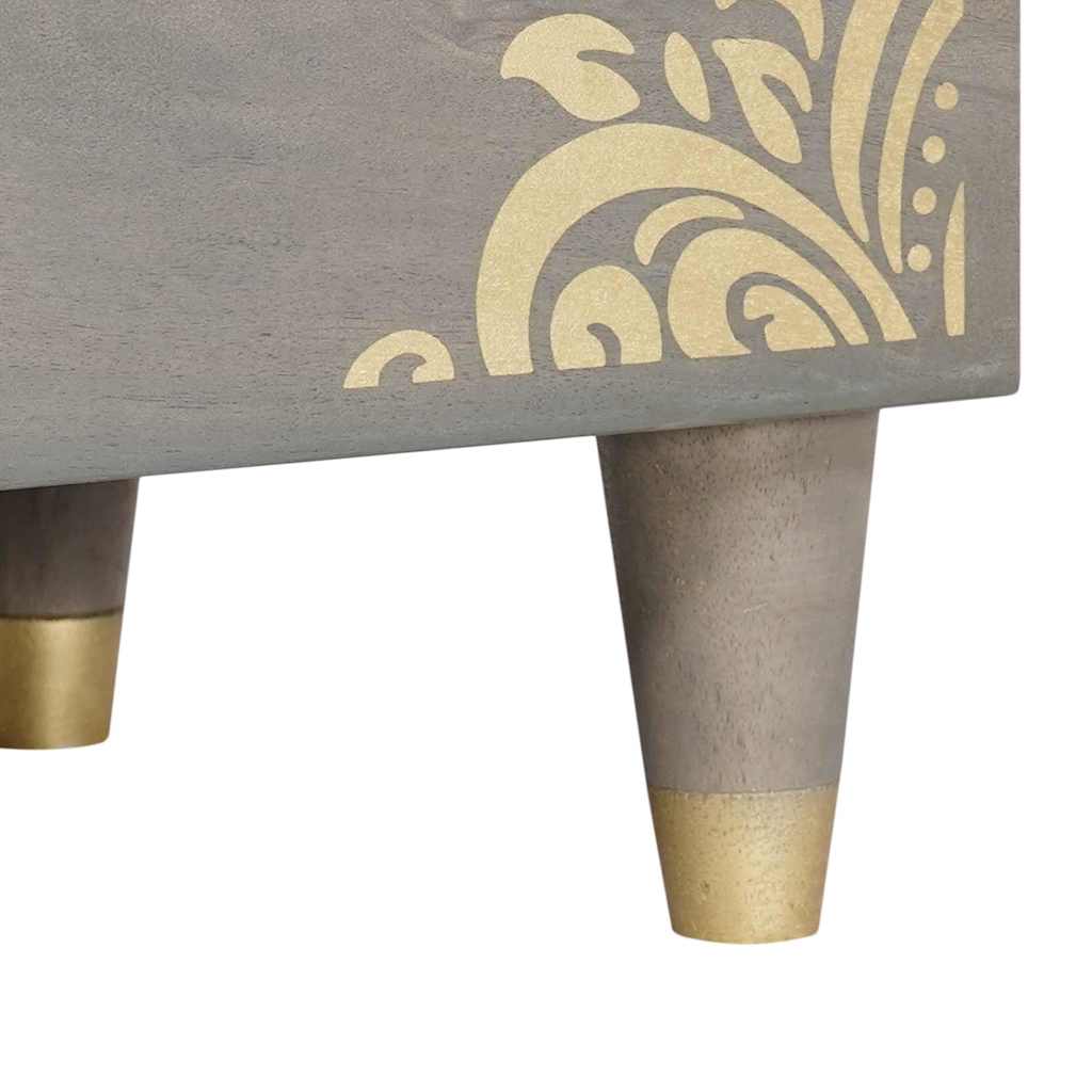 Nattbordskap med skuff Grå 50 x 33 x 62 cm Massiv mango tre