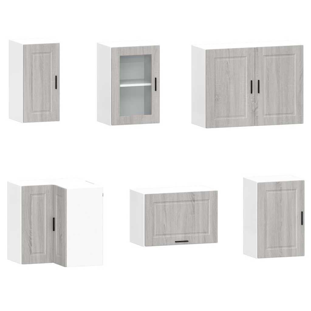 Kjøkkenskapssett 11 deler Porto grå sonoma konstruert tre