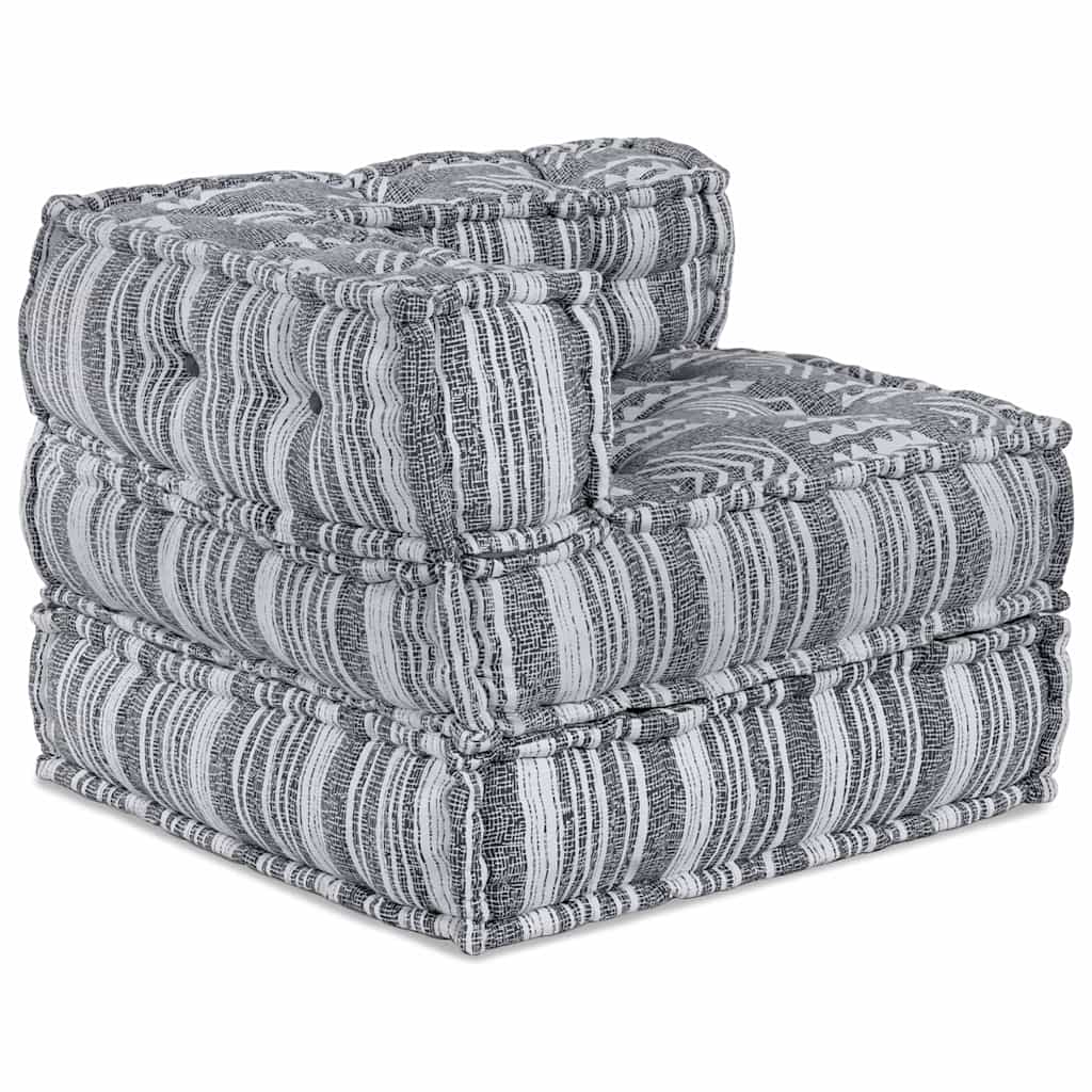3-seters modulsofa pouffe - lys grått stoff, enkel å gjøre om