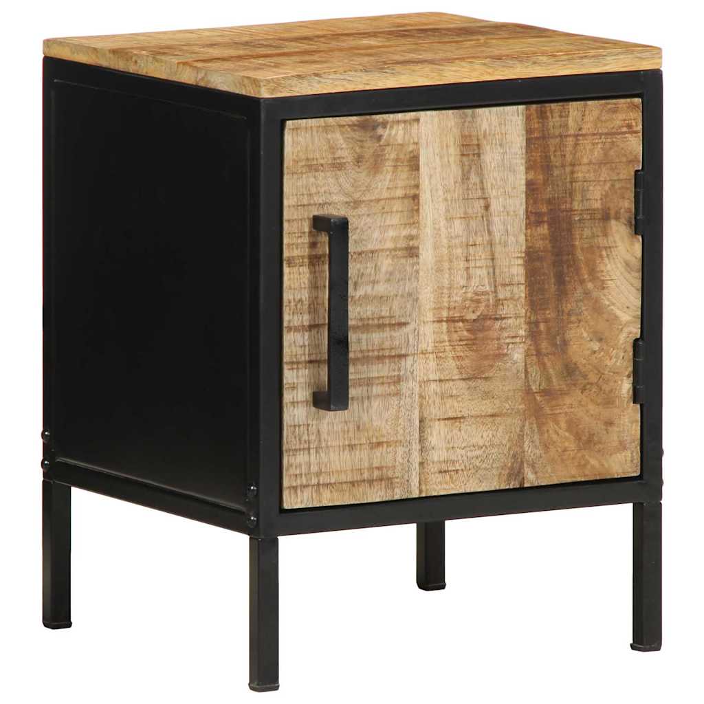 Nattbordskap Brunt og svart 30 x 30 x 40 cm Massivt mangotre