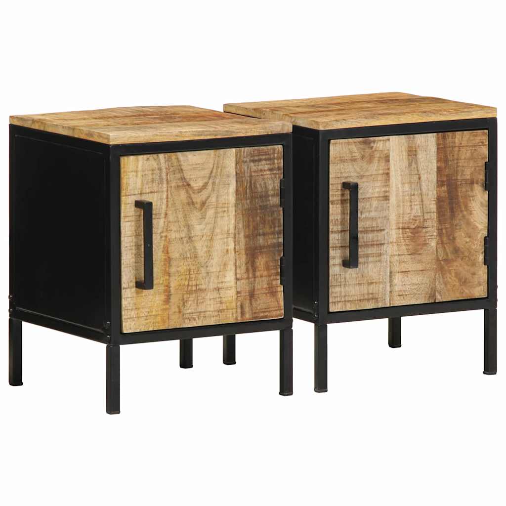 Nattbordskap 2 pcs Brunt og svart 30 x 30 x 40 cm