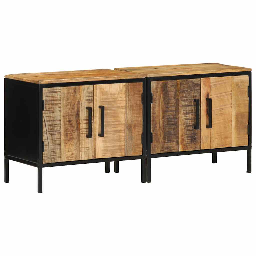 Nattbordskap Brunt og svart 50 x 30 x 45 cm heltre mango