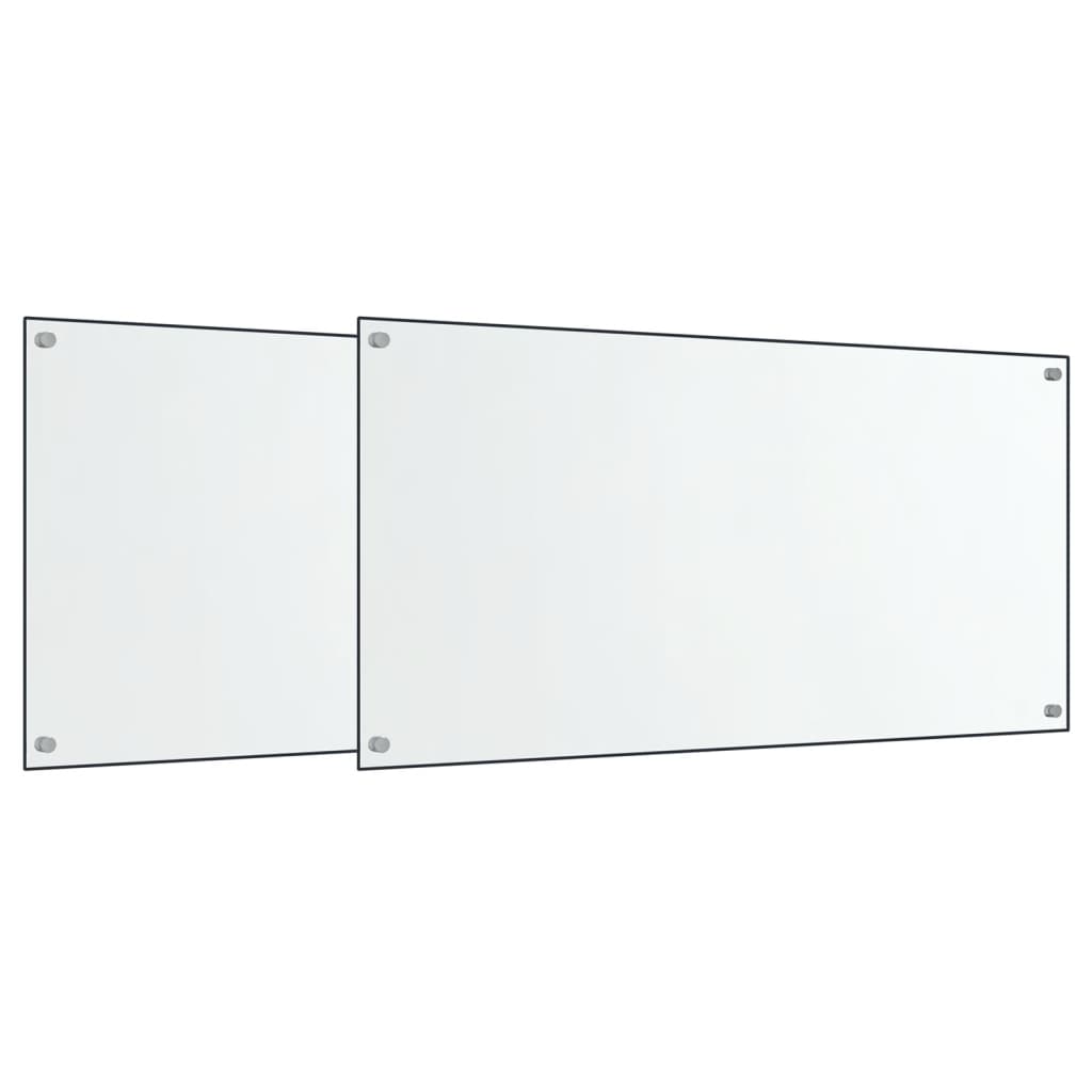 Kjøkkenplater 2 stk gjennomsiktig 80x50 cm herdet glass