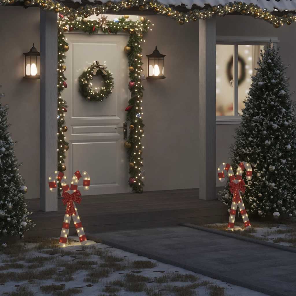 Julepynt candy cane 50 LEDs varm hvit