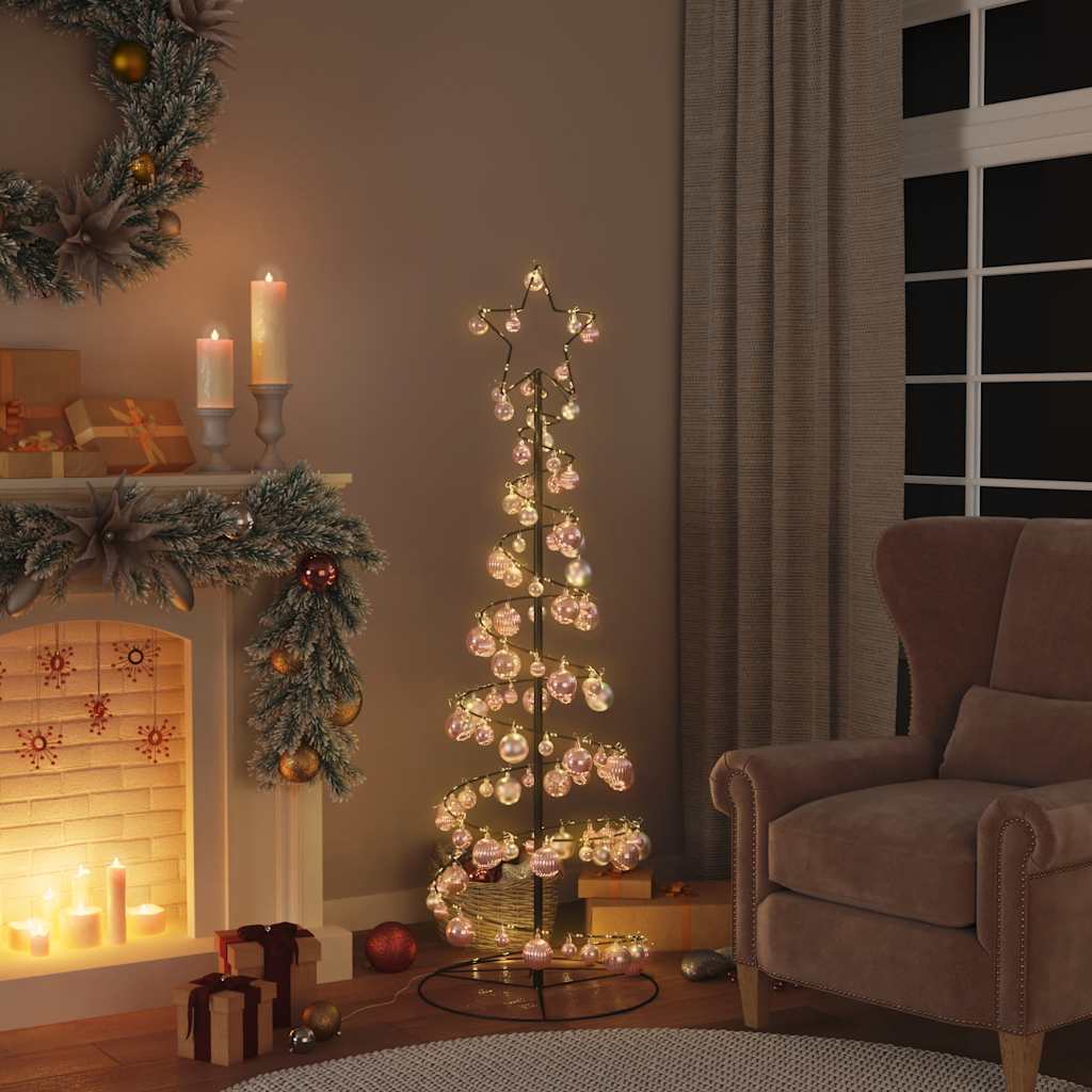 LED Juletre med Baubles 100 LEDs Varm Hvit 150 cm