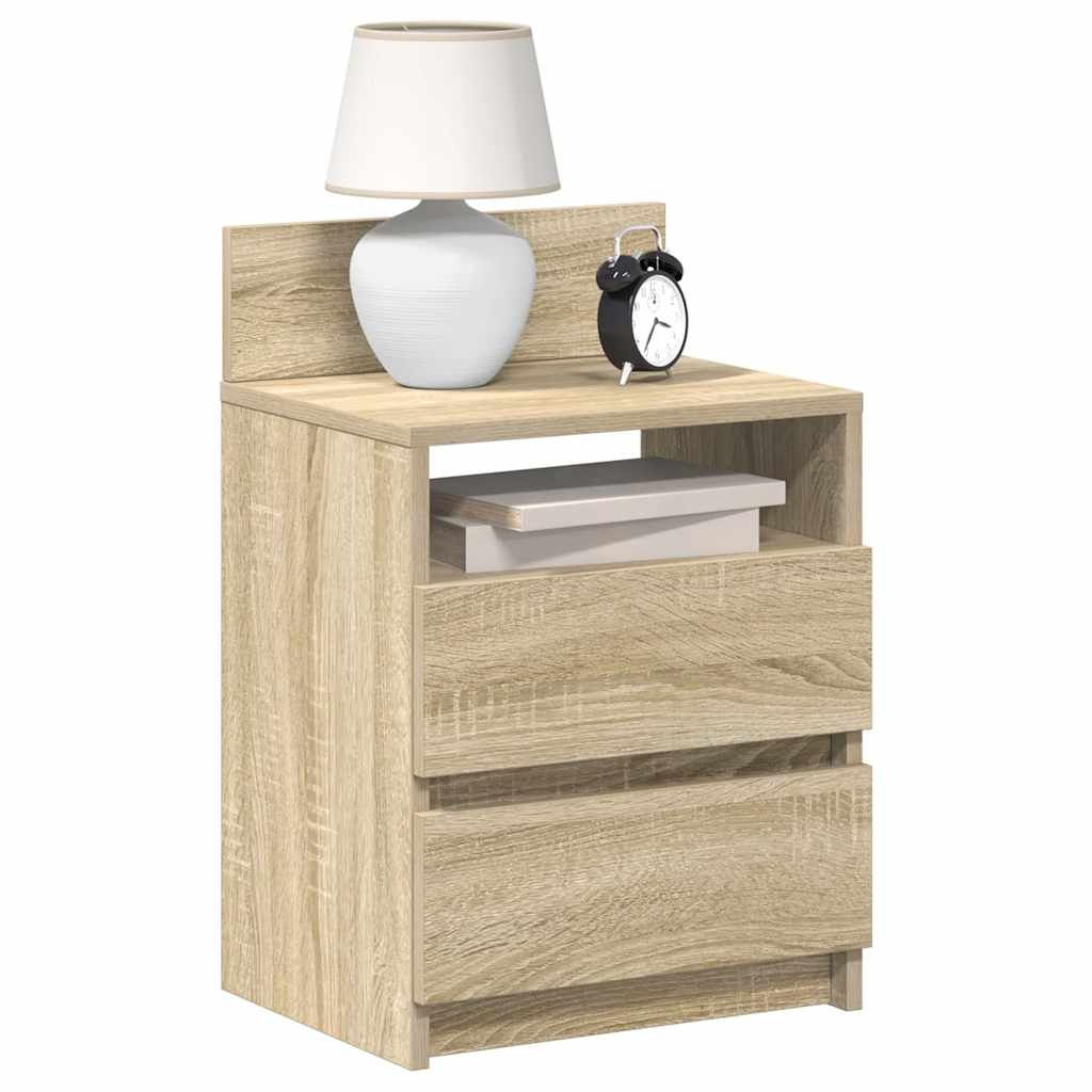 Nattbord 2 stk med 2 skuffer sonoma eik 40x33x60 cm
