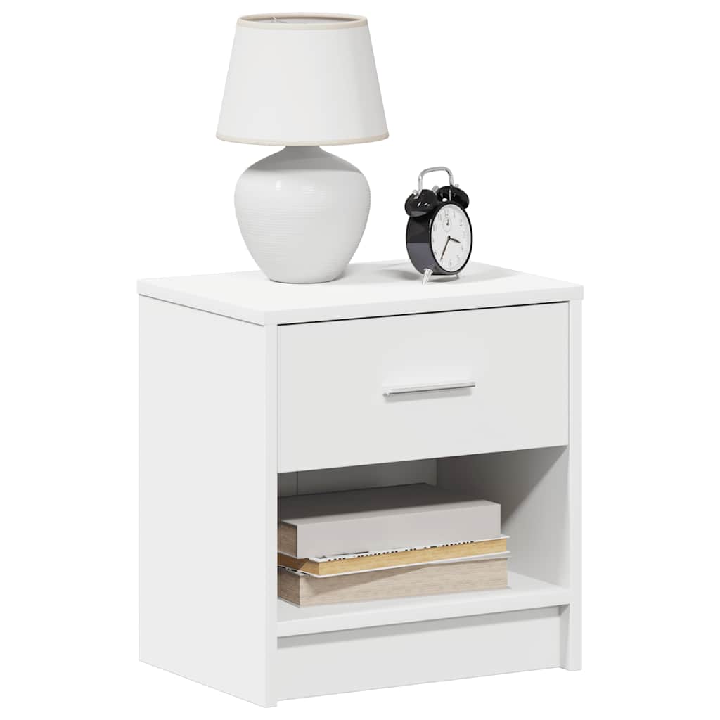 Nattbord 2 stk med skuff hvit 39x28x41 cm