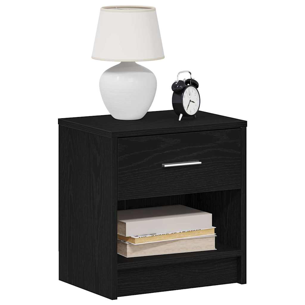 Nattbord 2 stk med skuff svart 39x28x41 cm