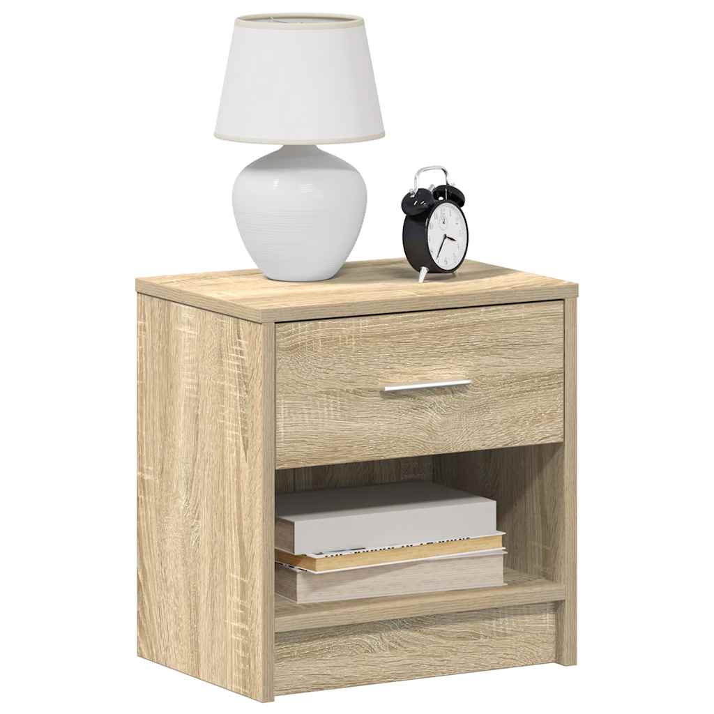 Nattbord 2 stk med skuff sonoma eik 39x28x41 cm