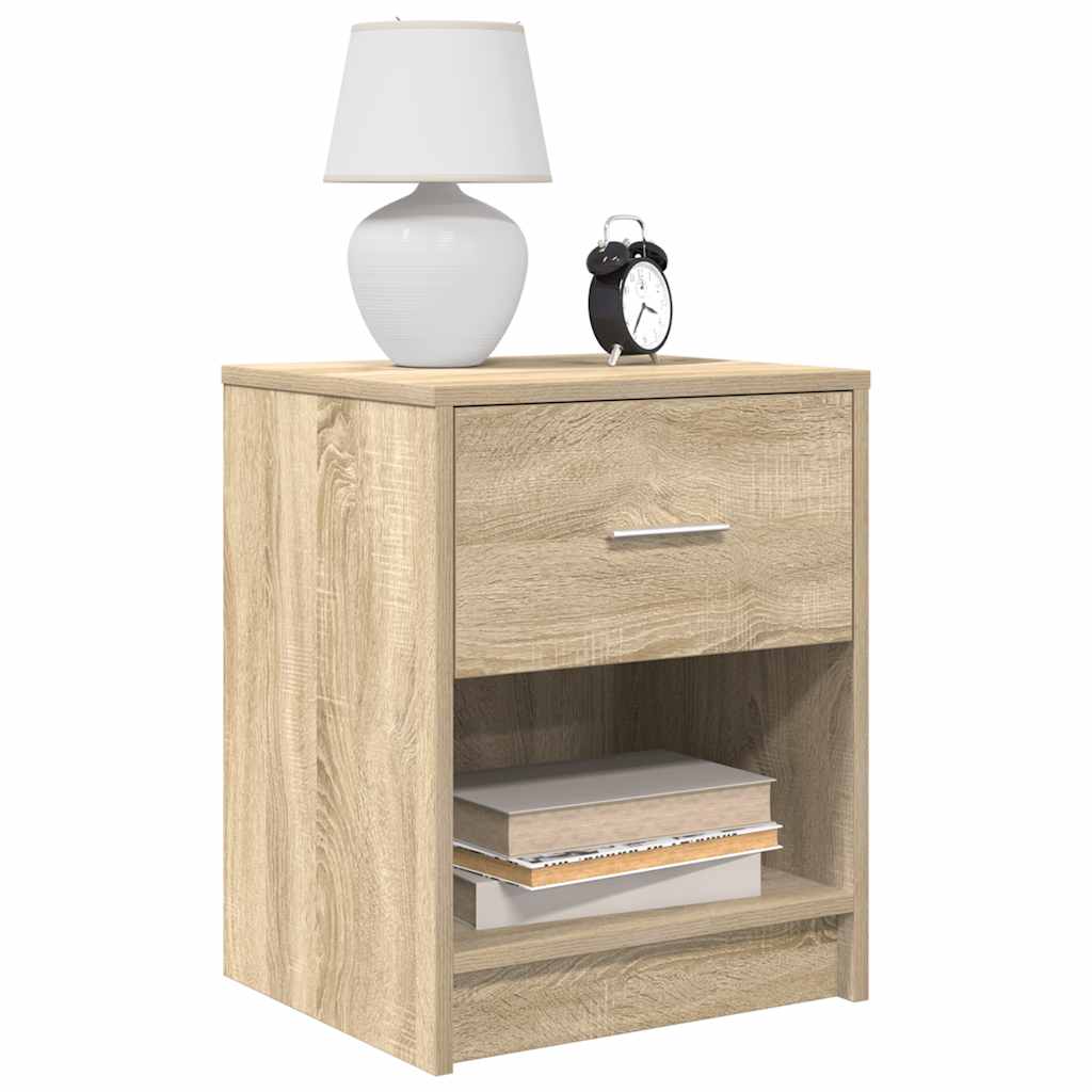 Nattbord 2 stk med skuff sonoma eik 40x34x50 cm
