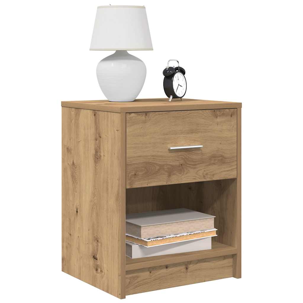 Nattbord 2 stk med skuff artisan eik 40x34x50 cm