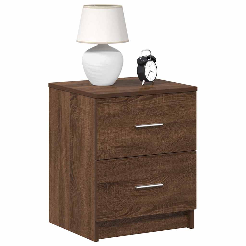 Nattbord 2 stk med 2 skuffer brun eik 40x36x50 cm