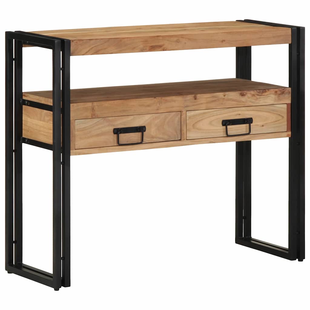 Konsollbord Svart 90x33x75 cm Massivt Akasietre og Metall