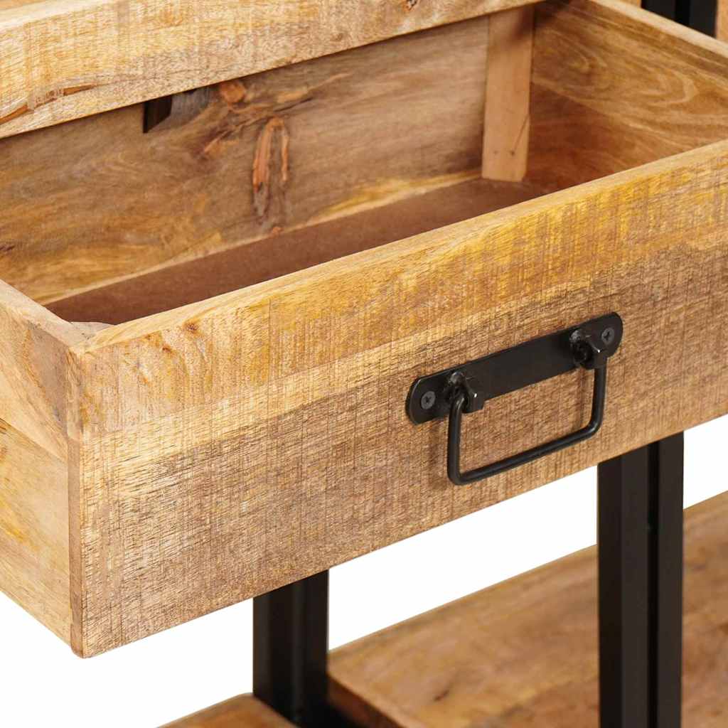 Konsollbord 2 pcs Brun 200 x 33 x 75 cm Heltre grovt mangotre