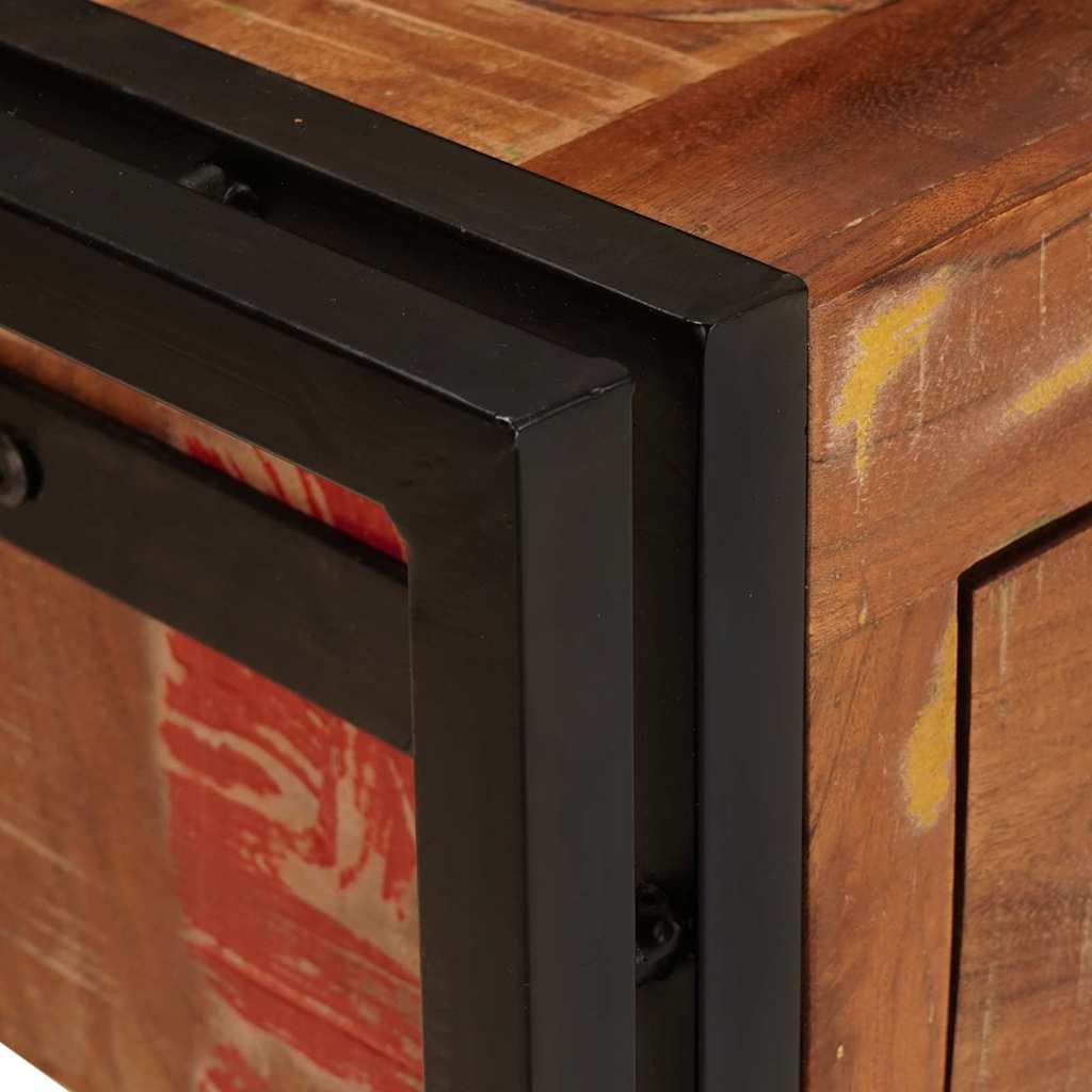 Konsollbord med skuff med hylle Annet med lagring 2 pcs Flerfarget Massivt gjenvunnet tre