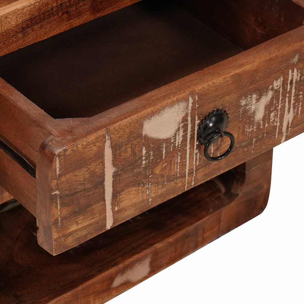 Vegghengt nattbord Flerfarget 40 x 30 x 36 cm gjenvunnet heltre