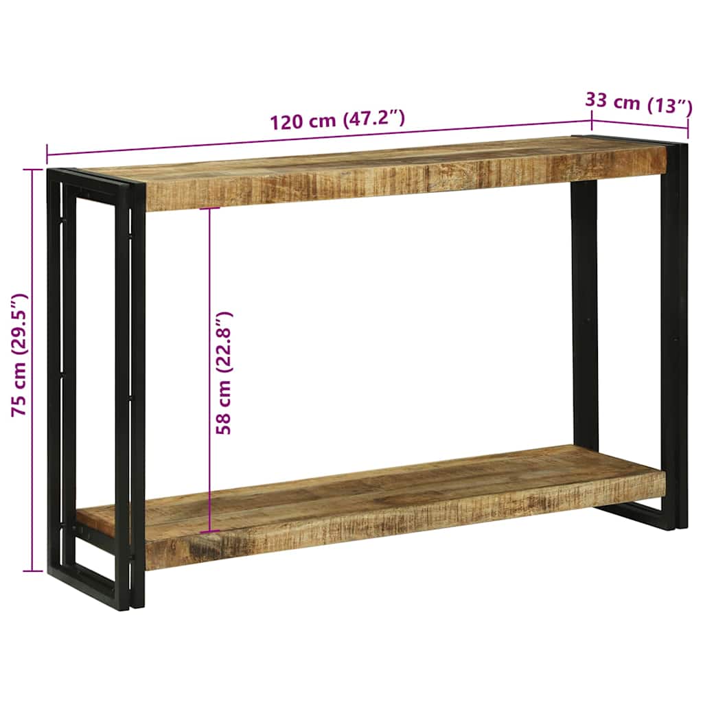 Konsollbord Brun 120 x 33 x 75 cm Heltre grovt mangotre