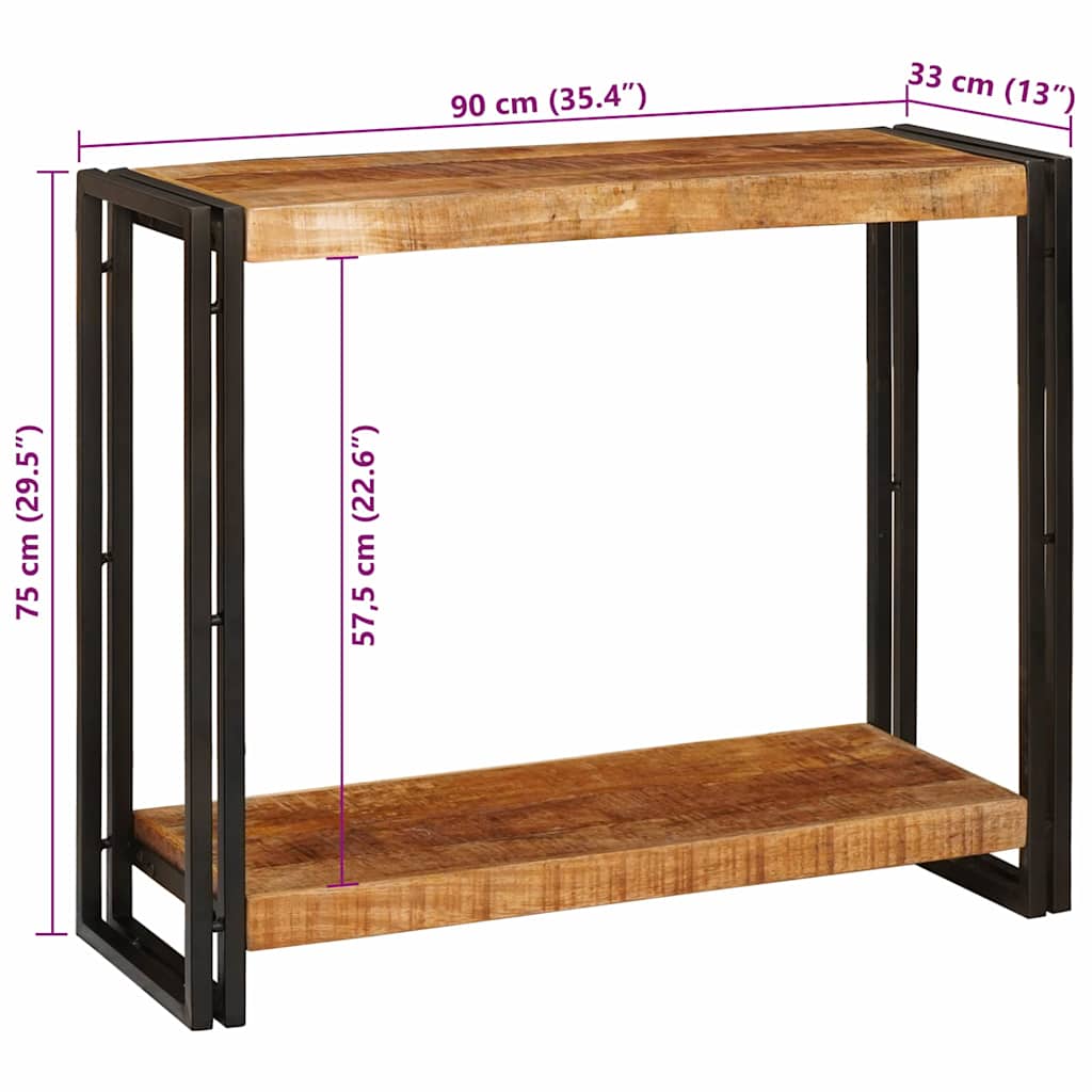 Konsollbord Brun 90 x 33 x 75 cm Heltre grovt mangotre