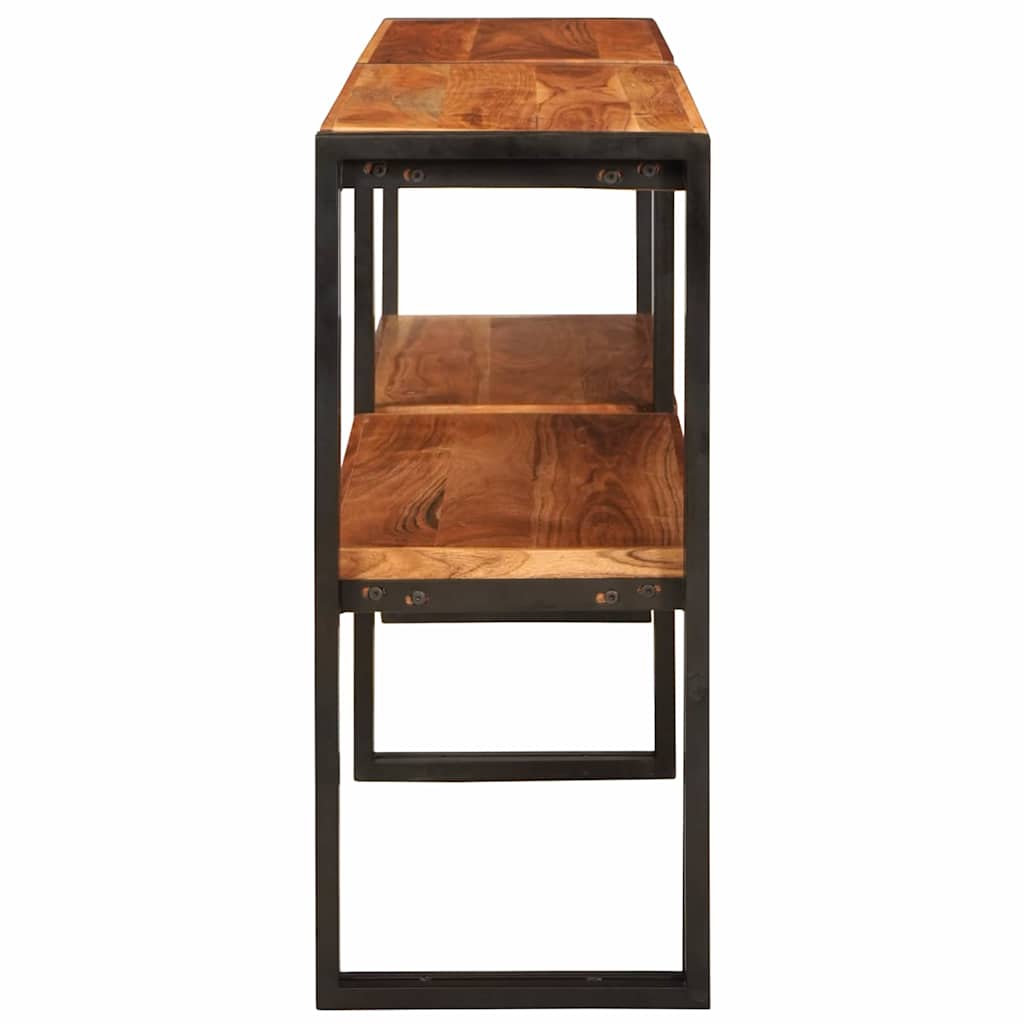 Konsollbord med hylle Brun 160 x 33 x 75 cm heltre akasie