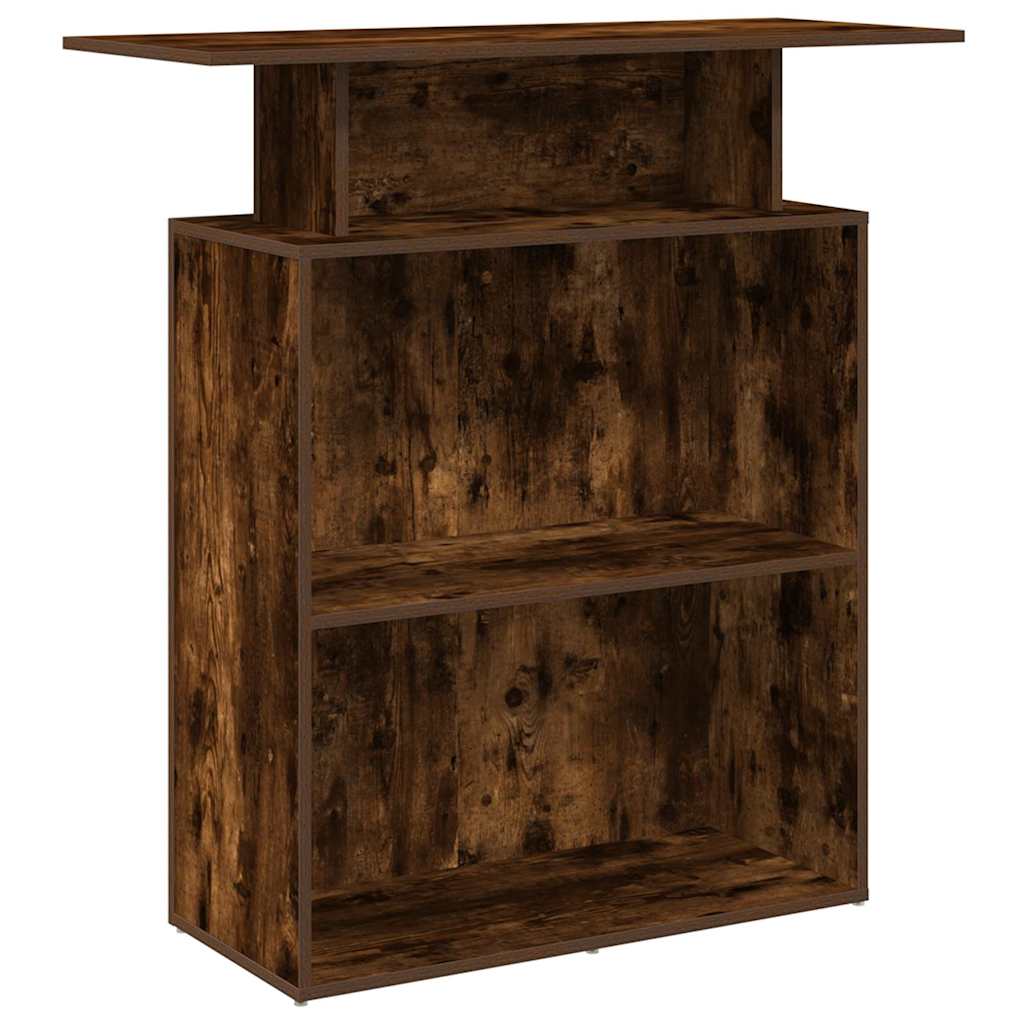 Resepsjonspult røkt eik 100x40x104 cm konstruert tre