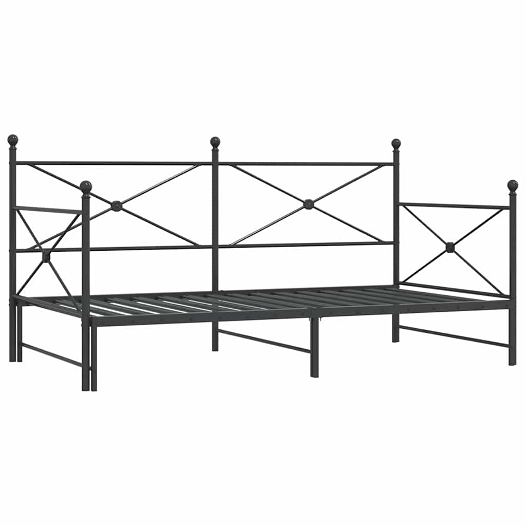 Dagseng med trille uten madrass svart 107x203 cm stål