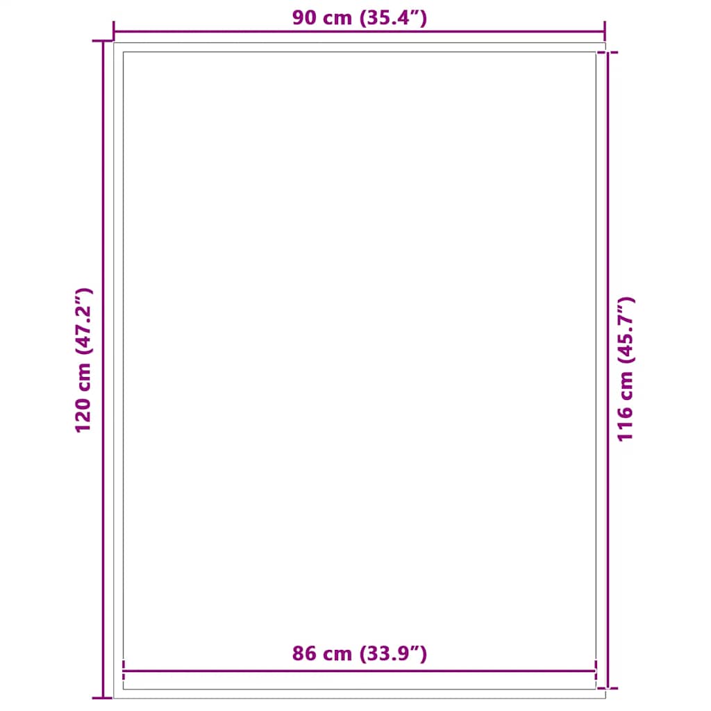 Dørmatte Sort 90x120 cm