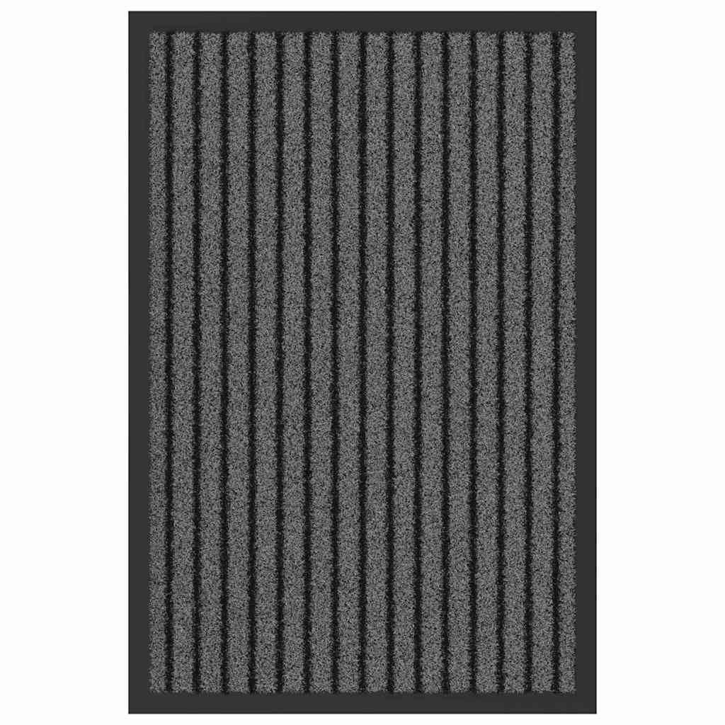 Dørmatte Striped Svart og Grå 40 x 60 cm Polypropylen, PVC