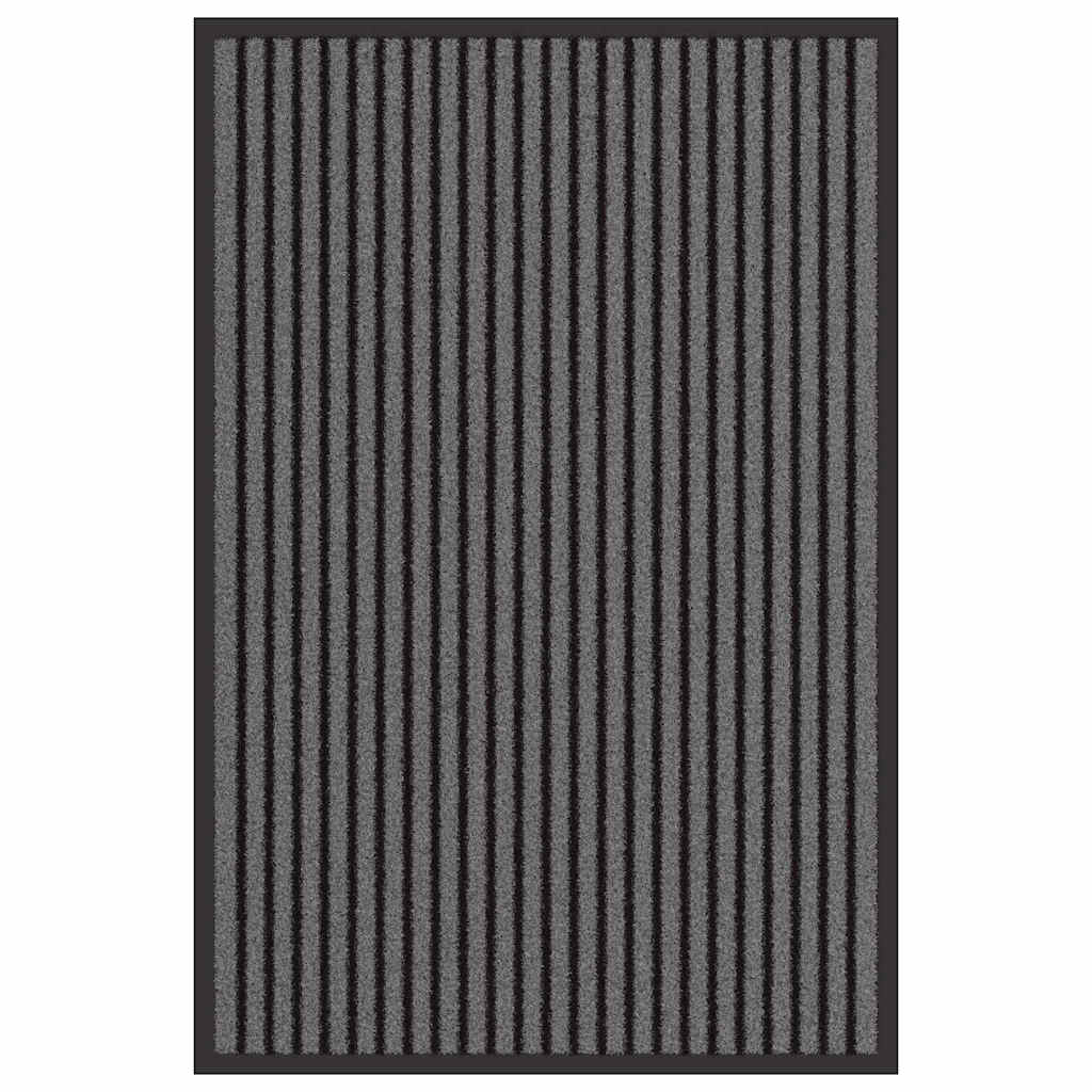 Dørmatte Striped Svart og Grå 60 x 90 cm Polypropylen, PVC